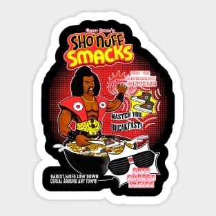 SHO NUFF SMACKS CEREAL PARODY Sticker